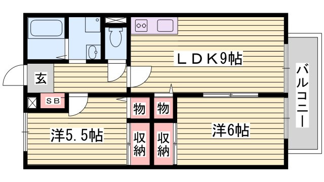 サンフォーレストＡの間取り