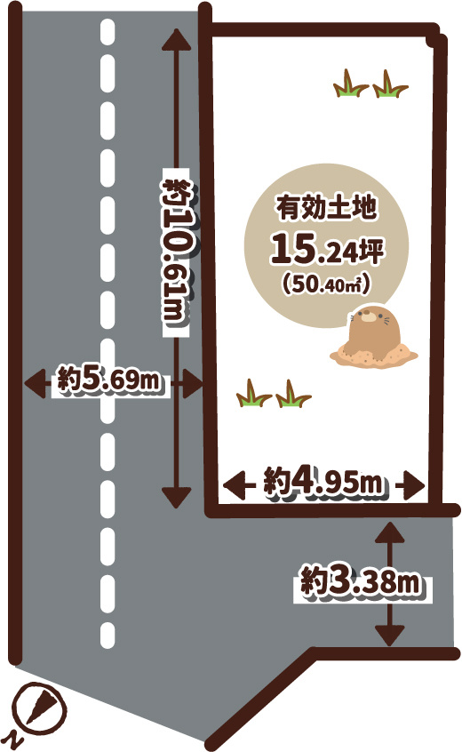 西京極西向河原町　条件付土地の区画図