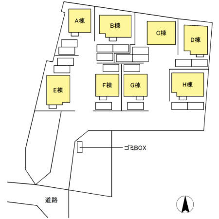 フローラルアベニュー便船塚　F棟の区画図