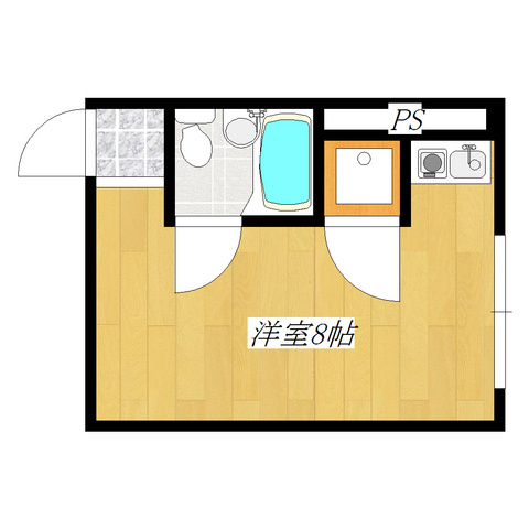 ＭＫビルの間取り|広々ワンルームで設備も十分！室内も綺麗ですよ♪