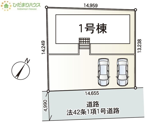 【区画図】 | 阿見町上長第1　新築戸建 | 時間がない時もらくらくと車の出し入れができる並列駐車場を完備！！