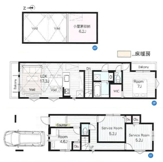 【間取り】 | 【仲介手数料無料！！】日野市日野　新築戸建て（全3棟）No1　5380万円