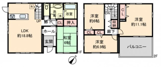 【間取り】 | 野洲市野洲　中古戸建