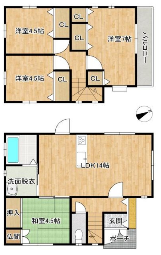 神戸市西区玉津町二ツ屋の間取り