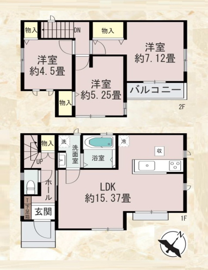 【間取り】 | 春日市須玖北5丁目　A号棟（全7棟）【仲介手数料無料・0円】 | 平日、土日祝日もお好きな日時にご見学可能です。お気軽にお問合せ下さい。