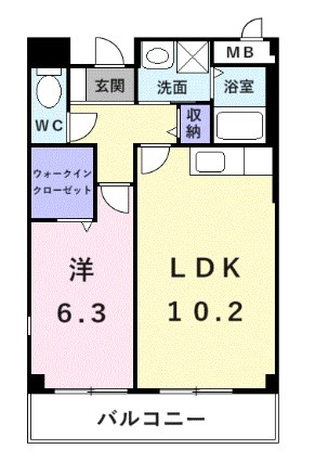 【間取り】 | メルベーユフジワラⅡ