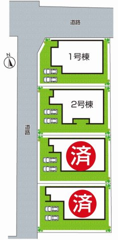 ●5(土)6(日)現地案内可能！　香芝市高　全4邸の区画図|全4区画