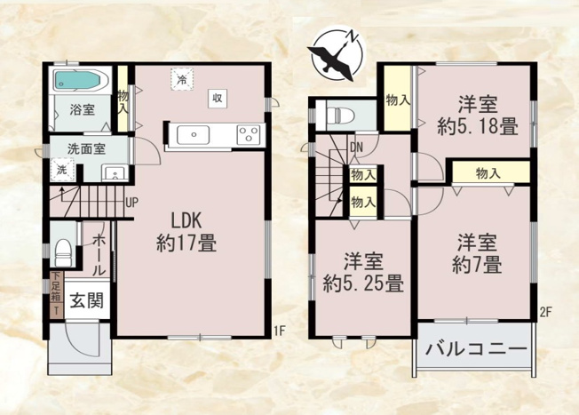 【間取り】 | 春日市須玖北5丁目　B号棟（全7棟）【仲介手数料無料・0円】 | 平日、土日祝日もお好きな日時にご見学可能です。お気軽にお問合せ下さい。