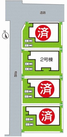 ●17(土)18(日)現地案内可能！　香芝市高　新築一戸建ての区画図|全4区画