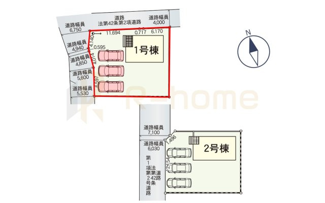 小美玉市羽鳥第12　新築戸建て　1号棟の区画図|大きなお買い物だからこそ、メリット・デメリットを伝えさせて頂きます。
R-homeにお任せください♪