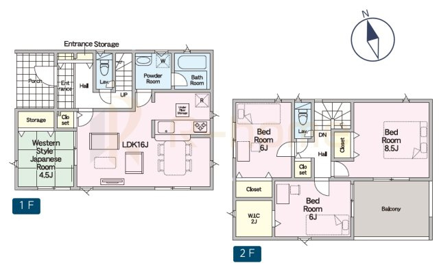 小美玉市羽鳥第12　新築戸建て　1号棟の間取り|4LDK＋WIC、土地面積284.04m2、建物面積98.82m2