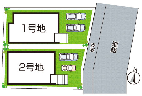宇治市広野町寺山　第2期　新築一戸建ての区画図|全2区画