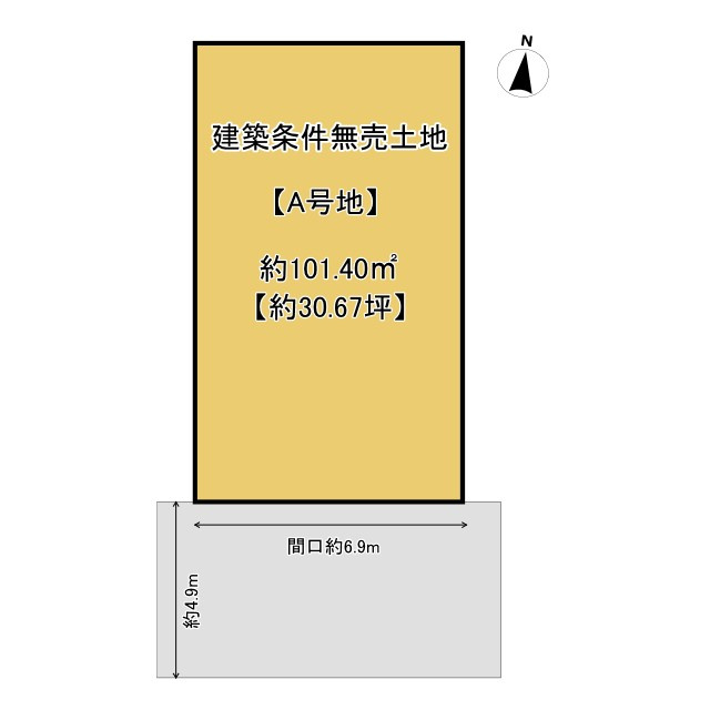 京都市西京区大原野上里男鹿町の土地図|建築条件無売土地。約30.67坪！お好きなハウスメーカー、工務店にて建築可能です！