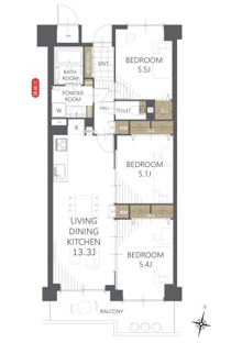 【間取り】サーパス江波山公園 