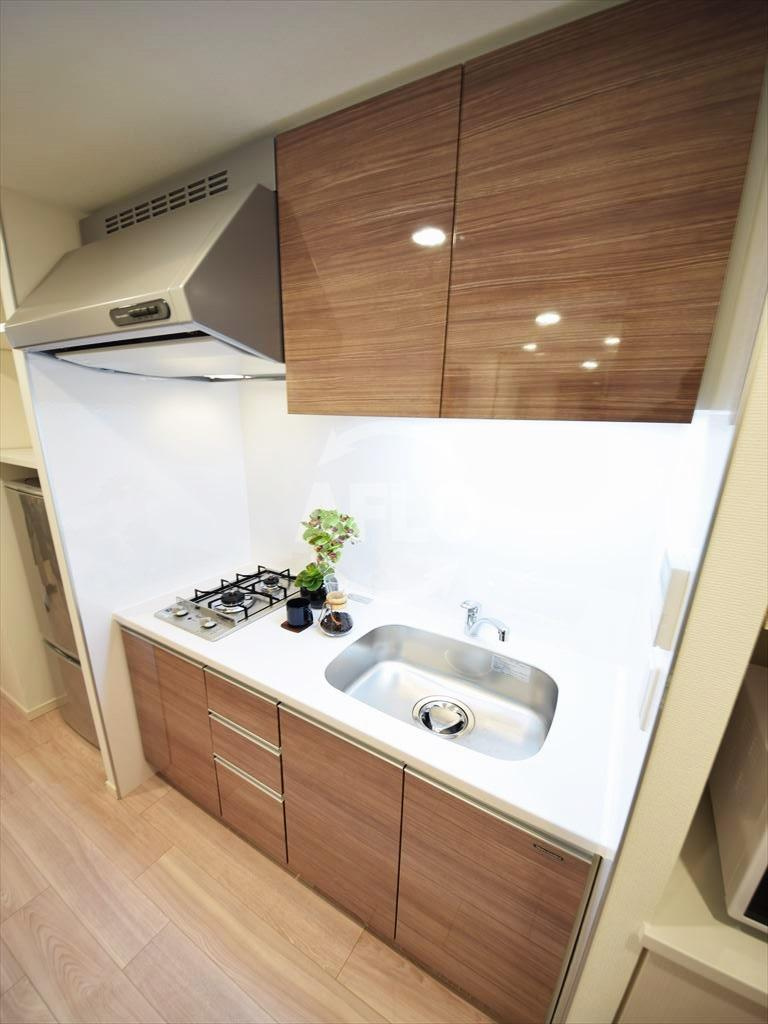 パークアクシス本町のキッチン|パークアクシス本町　ガス２口コンロシステムキッチン