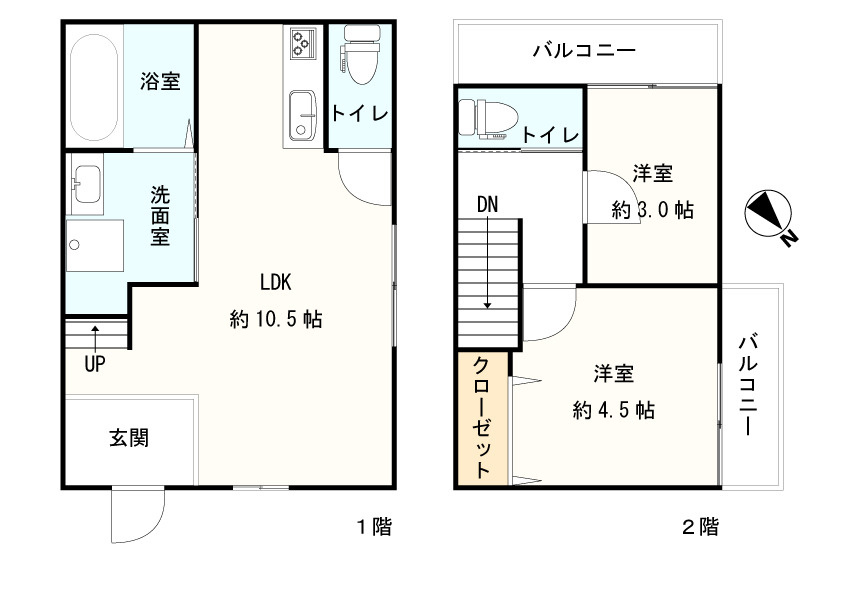 文京区根津二丁目・中古戸建の間取り