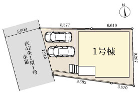 越谷市大字大里 新築分譲住宅の区画図