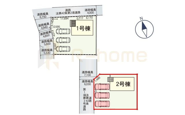 小美玉市羽鳥第12　新築戸建て　2号棟の区画図|大きなお買い物だからこそ、メリット・デメリットを伝えさせて頂きます。
R-homeにお任せください♪