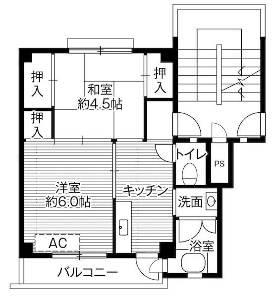 ビレッジハウス玉戸1号棟の間取り