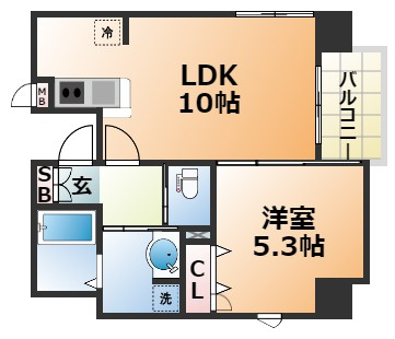 プレサンス三宮ディライトの間取り