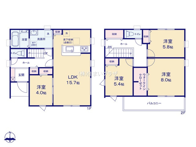 仲介手数料無料）一宮市森本五丁目１号棟の間取り