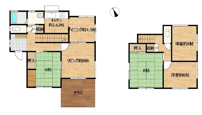 中古戸建　鳩山町楓ヶ丘3-15-5（リフォーム住宅）の間取り