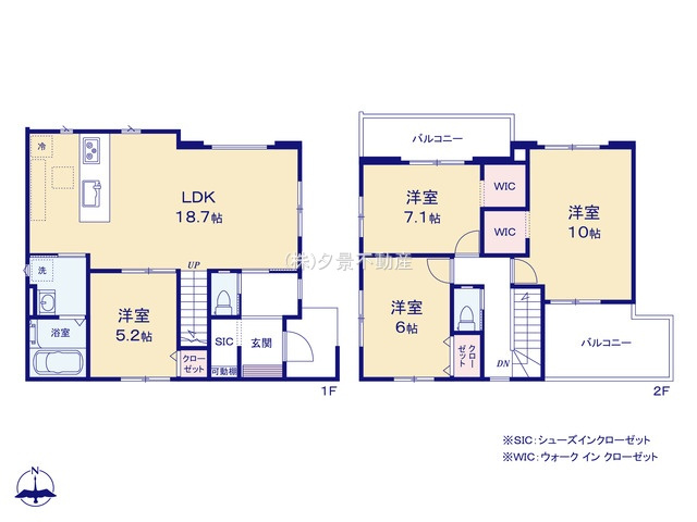 《仲介手数料無料》川越市田町19-8新築一戸建てLIGAREの間取り
