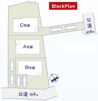 【区画図】 | 【仲介手数料無料！！】川崎市麻生区王禅寺東4丁目　新築戸建て（全3棟）C号棟　5080万円