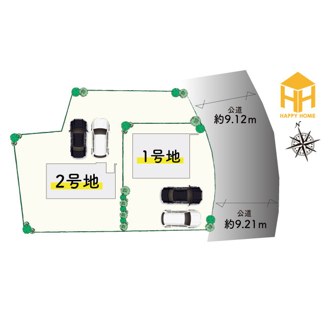 テラシエ花屋敷つつじガ丘新築一戸建て│4LDK+並列駐車2台可の区画図