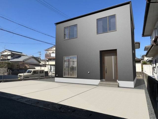 【南西角地】高知市介良 　新築一戸建て⑱の外観パース|陽当たりの良い広い敷地で、ゆとりある暮らしを。※イメージ画像です。