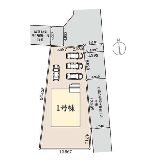 【区画図】 | 第1前橋市小屋原町　1号棟　駒形駅徒歩6分！