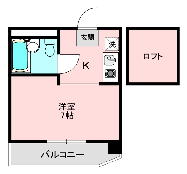 【間取り】 | 大倉山ハイツ | 広々洋室にロフト付き！