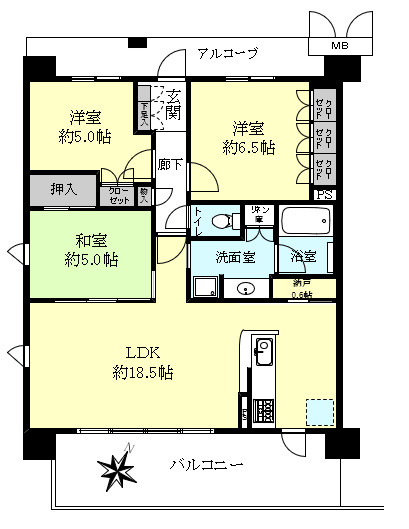 プラウドシティ神戸西神南の間取り