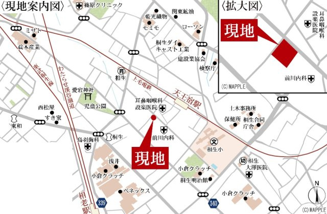 新築戸建・新築建売　桐生市相生町2丁目24-1期　相生小学校・相生中学校の地図