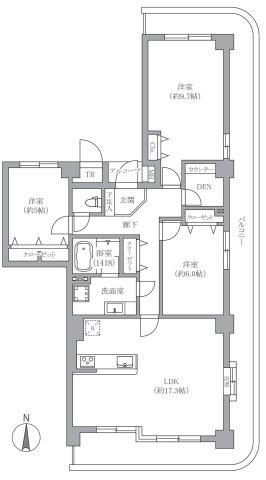 パークフィールドみさと　3街区2号館の間取り|■3方角住戸につき陽当たり・眺望良好■2026年1月末室内新規リフォーム済み