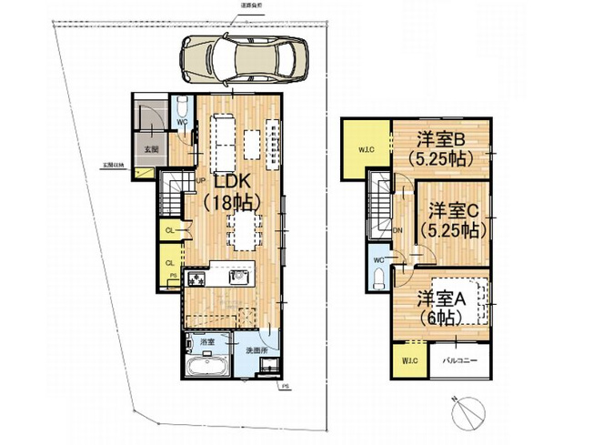 【間取り】 | 山科区御陵檀ノ後　新築戸建