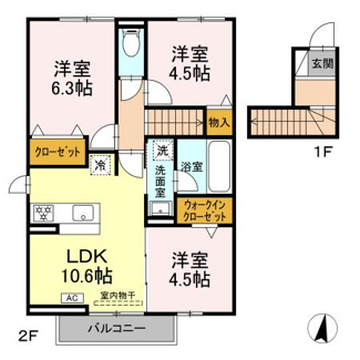 【間取り】 | モンシャトー岐南Ⅱ