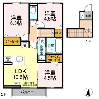 【間取り】 | モンシャトー岐南Ⅱ