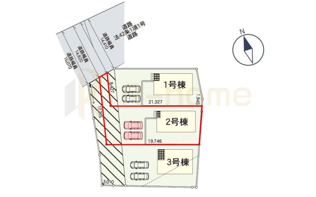 小美玉市羽刈第3　新築戸建て　2号棟の区画図|大きなお買い物だからこそ、メリット・デメリットを伝えさせて頂きます。
R-homeにお任せください♪