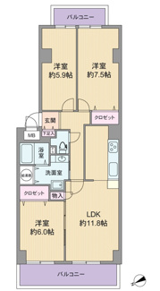 【間取り】 | 日興豊中緑丘スカイマンション