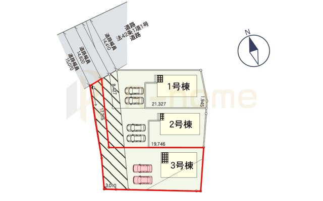 小美玉市羽刈第3　新築戸建て　3号棟の区画図|大きなお買い物だからこそ、メリット・デメリットを伝えさせて頂きます。
R-homeにお任せください♪