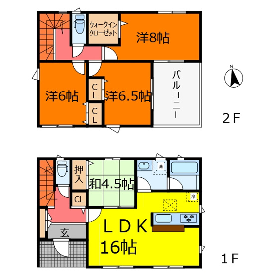 【間取り】 | クレイドルガーデン甲斐市中下条第7　2号棟 | 間取り