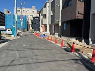 【前面道路含む現地写真】 | 西区庚午中1（古江駅）全9区画　NO3 | 前面道路4.5ｍ