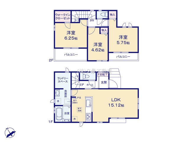 《仲介手数料無料》川越市大字的場576-9新築一戸建てハートフルタウンの間取り