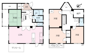 現況建物間取り
リフォームのお見積りも承ります！
※一部増築未登記部分あり。現況優先となります。