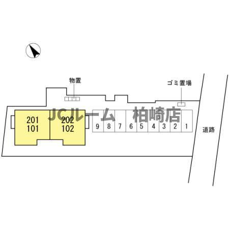 柏崎市松波３丁目のアパートの区画図