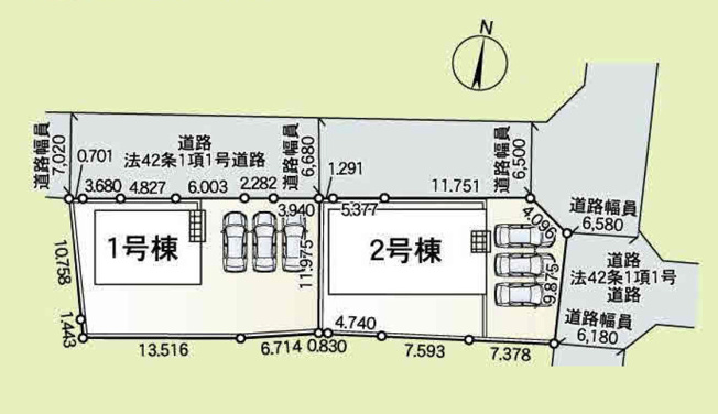 【区画図】 | 前橋市粕川町新屋第1　1号棟