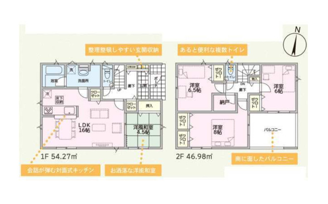 【間取り】 | 前橋市粕川町新屋第1　1号棟