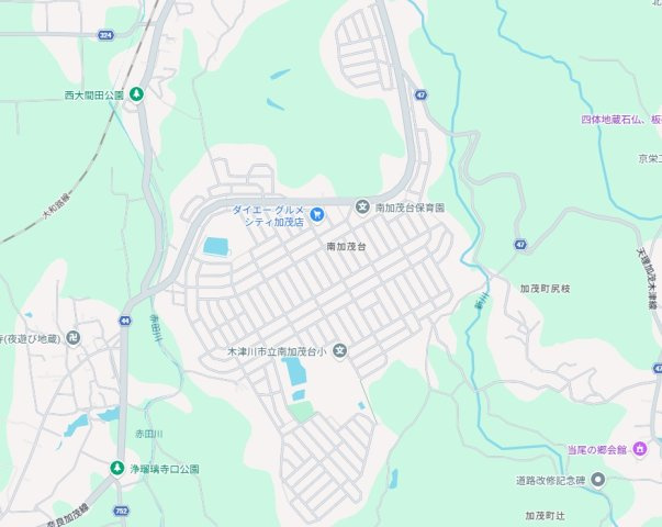 木津川市南加茂台　新築一戸建ての地図