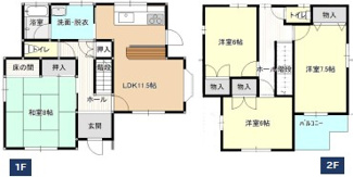 【間取り】 | KEM小山市横倉新田1期 | ◆全室二面採光で室内全体が明るい3LDK+S◆リビングは窓が多くご家族の団らんを明るい陽射しが照らします◆